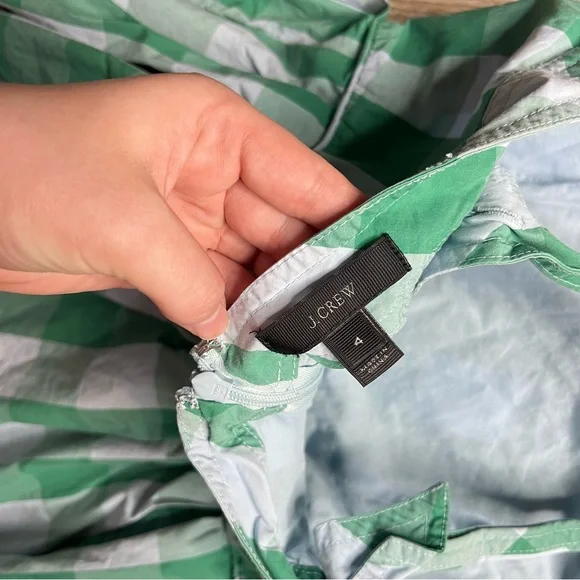 J crew Green and White Gingham dress - US4 - Picture 5 of 5